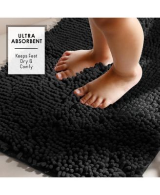 Ultra-Soft Quick-Dry Chenille Bath Rug - Non-Slip PVC Backing, Machine-Washable (Small 17″×24″)