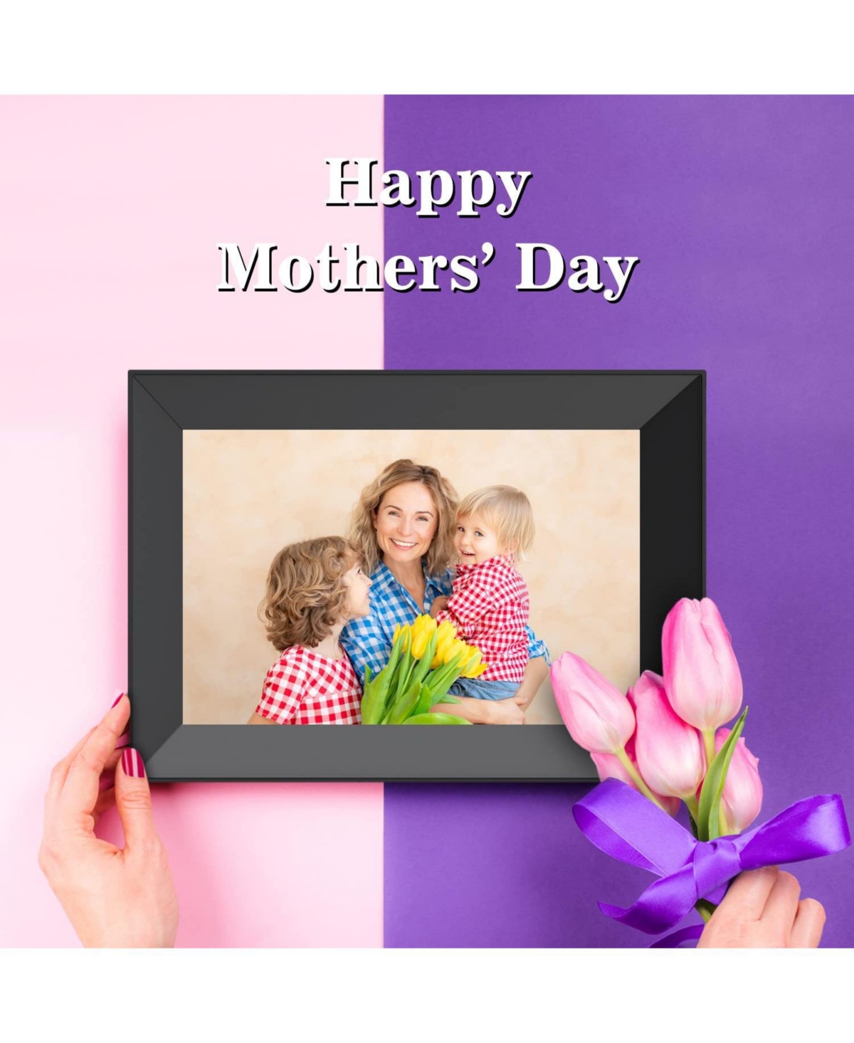 Eco4Life WiFi Digital Photo Frame with Auto Rotation and Photos/Videos sharing