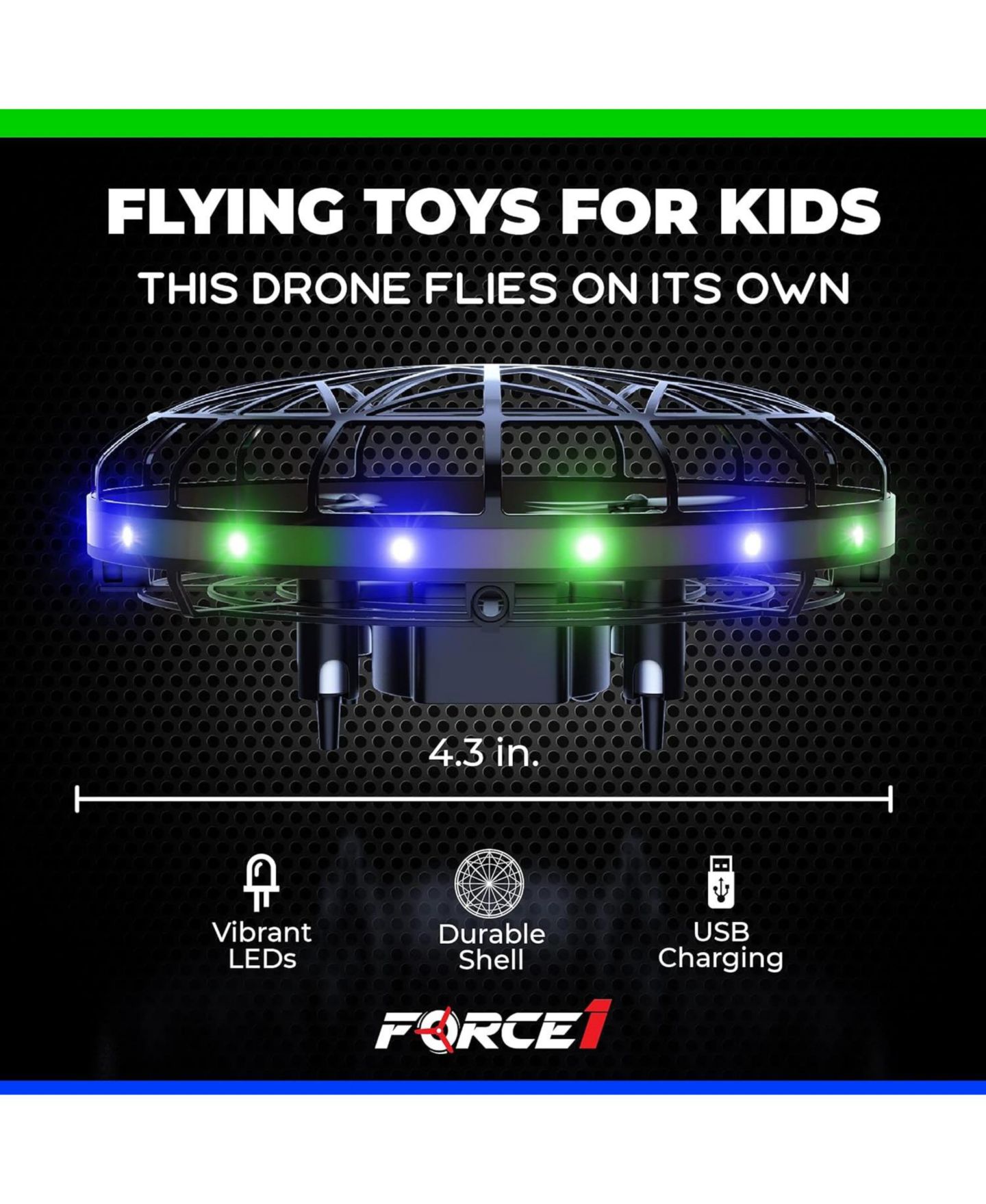 Детская игрушка Force1 Scoot LED Hand-Operated Drone, цвет: Чёрный — фото 5