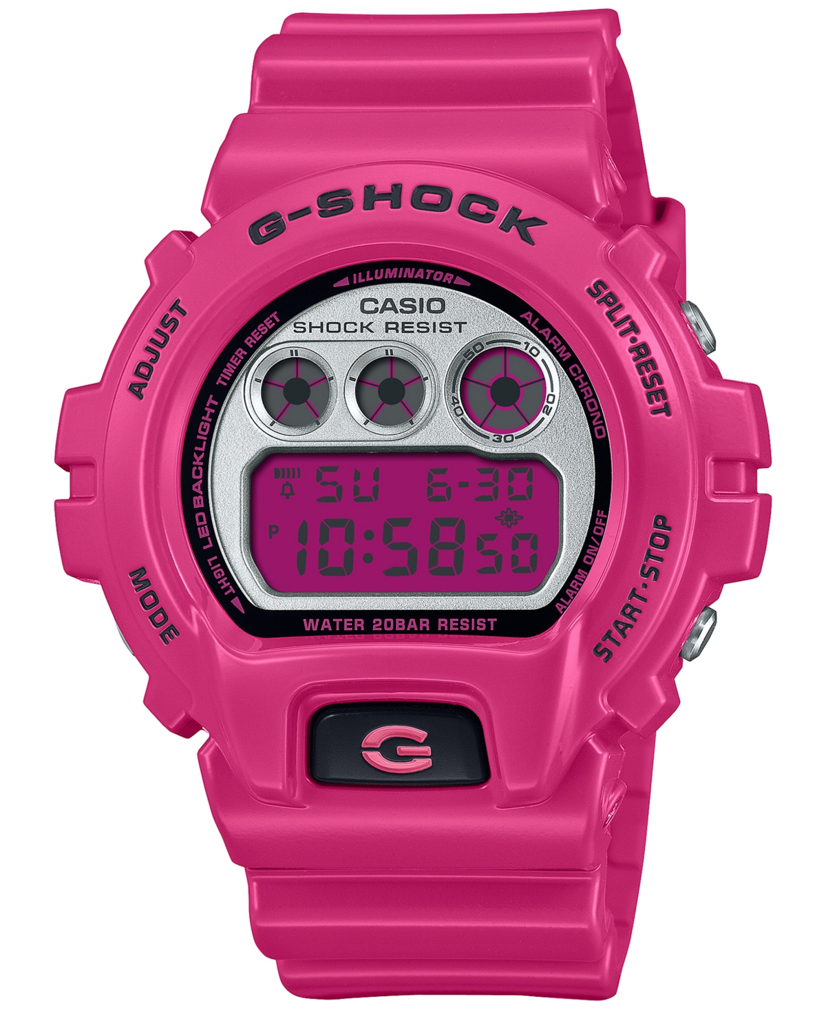 Men's Digital Pink Resin Strap Watch 50mm, DW6900RCS-4 - Pink