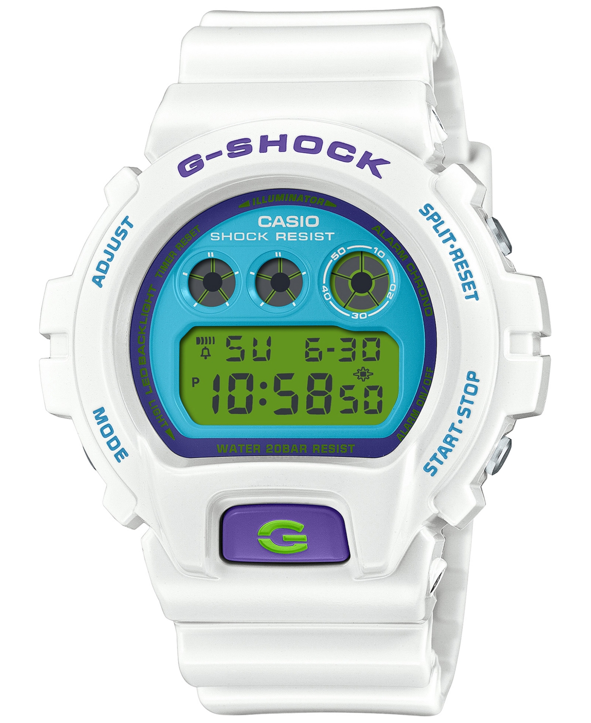 G-SHOCK MEN'S DIGITAL WHITE RESIN STRAP WATCH 50MM, DW6900RCS-7 