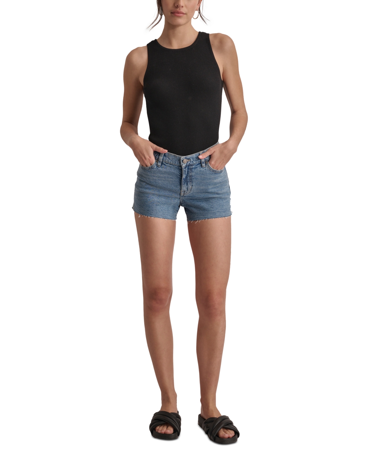 Women's Mid-Rise Split-Side Denim Shorts - Gramercy