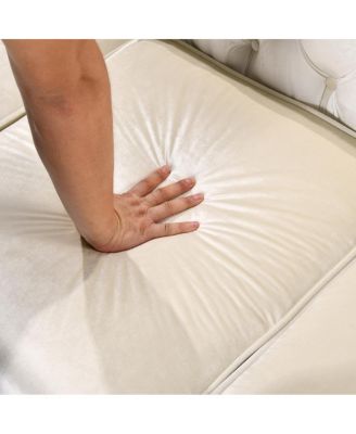 Simplie Fun 84" Velvet Luxury Chesterfield Sofa Set