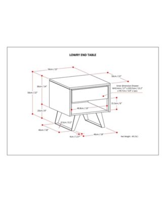 Lowry Solid Acacia Wood End Table in Distressed Grey