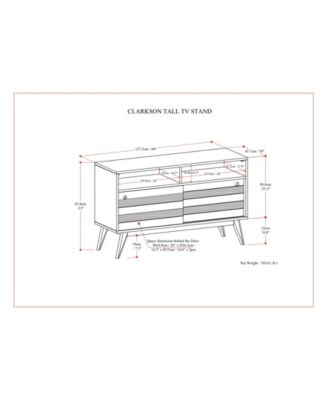 Clarkson Solid Acacia Wood Tv Stand in Rustic Natural Aged Brown For TVs up to 60 inches