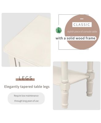 Simplie Fun Narrow Console Table, Slim Sofa Table With Three Storage Drawers And Bottom Shelf