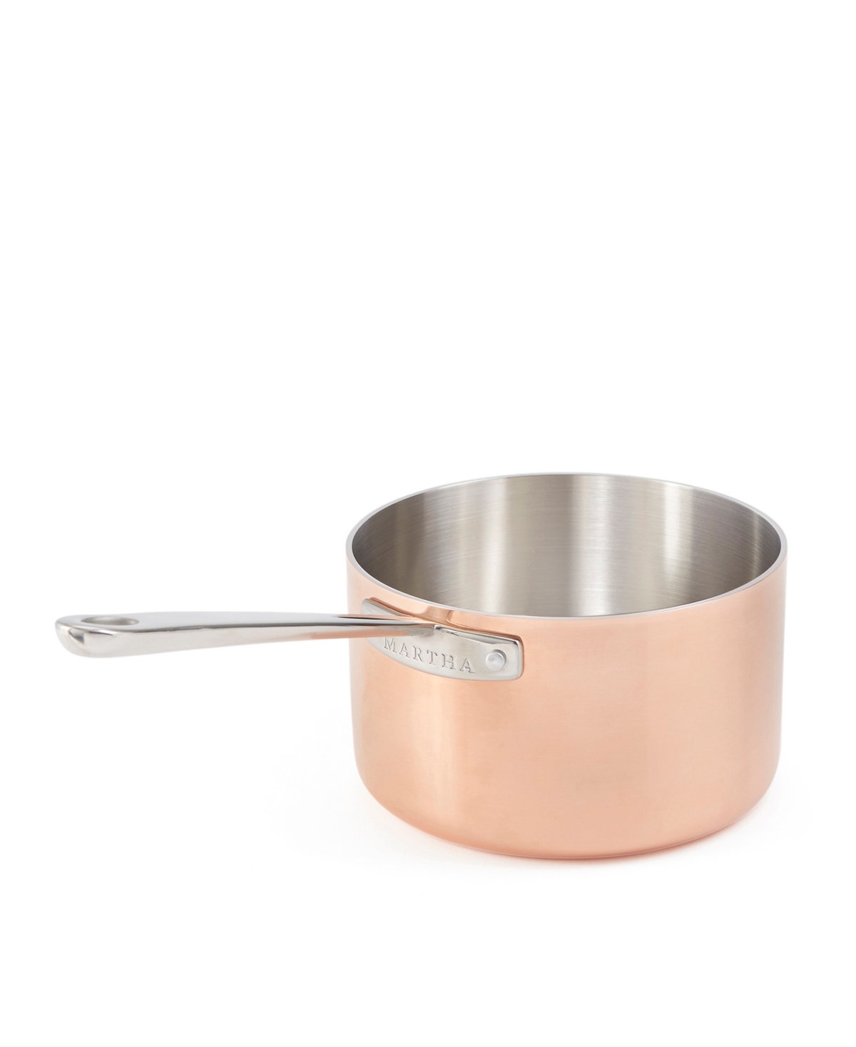 Shop Martha Stewart Collection Martha By Martha Stewart Stainless Steel 4 Qt Saucepan With Lid In Copper