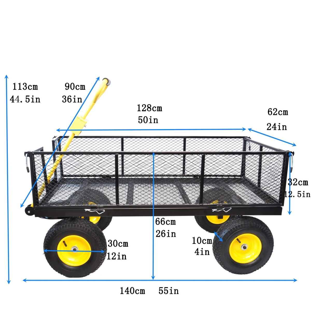 Streamdale Furniture Wagon Cart Garden Cart Trucks Make It Easier To Transport Firewood Yellow+Black