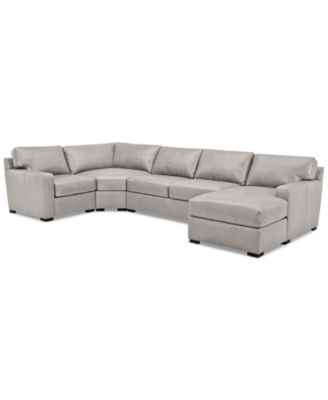 Radley 148" 4-Pc. Leather Wedge Modular Chaise Sectional