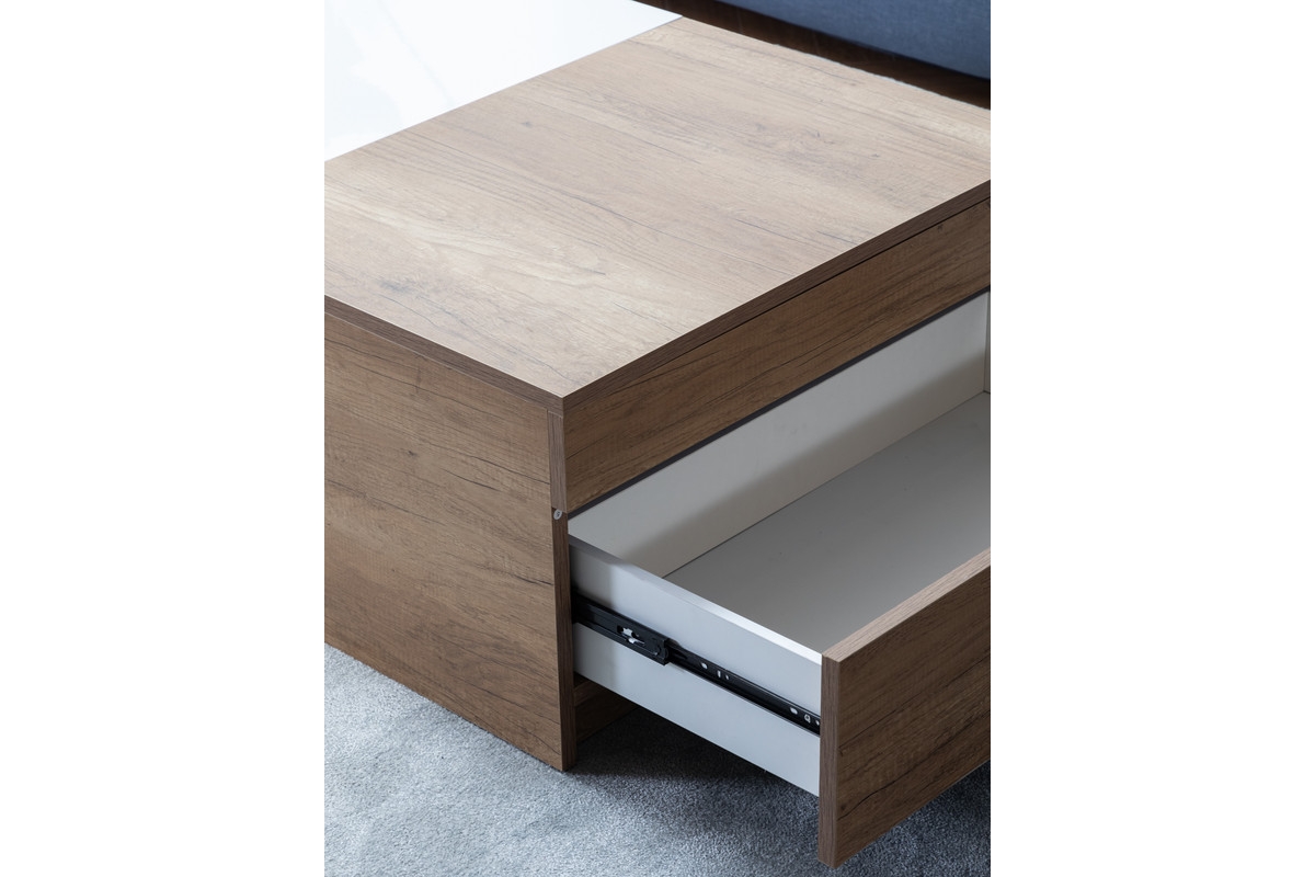 Streamdale Furniture Arlo LightWood Finish Coffee Table With Hidden Compartments And 2 Drawers - Brown