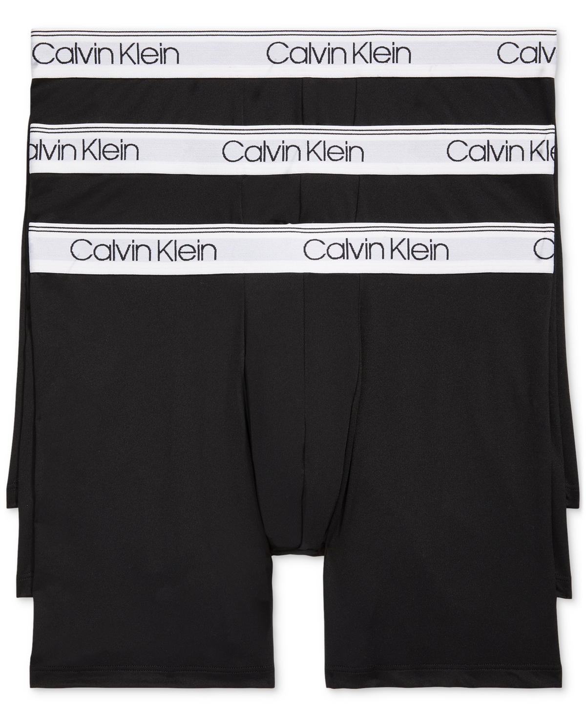 Shop Calvin Klein Men's 3-pack Micro Stretch Solid Boxer Briefs In Black W,white Wb