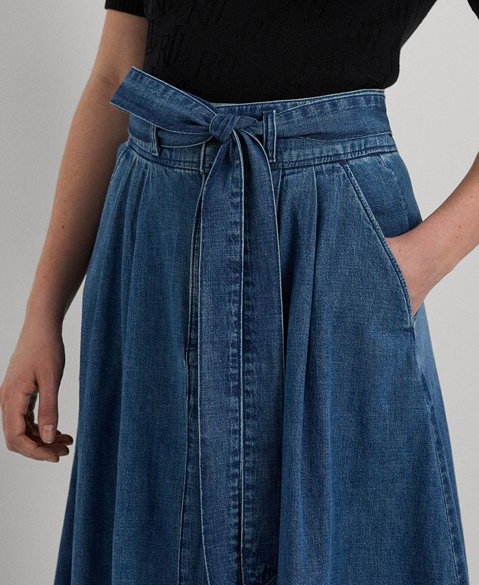 Ralph Lauren Women's Denim Full Length A Line Skirt Blue Size 8 main image 0