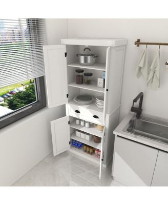 Four-Door, One-Drawer Cabinet, Field Grid Model-White