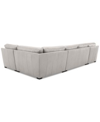 Radley 148" 4-Pc. Leather Wedge Modular Chaise Sectional