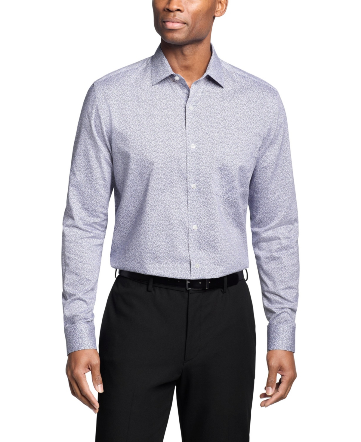 Men's Stain Shield Regular Fit Dress Shirt - Savoy Blue