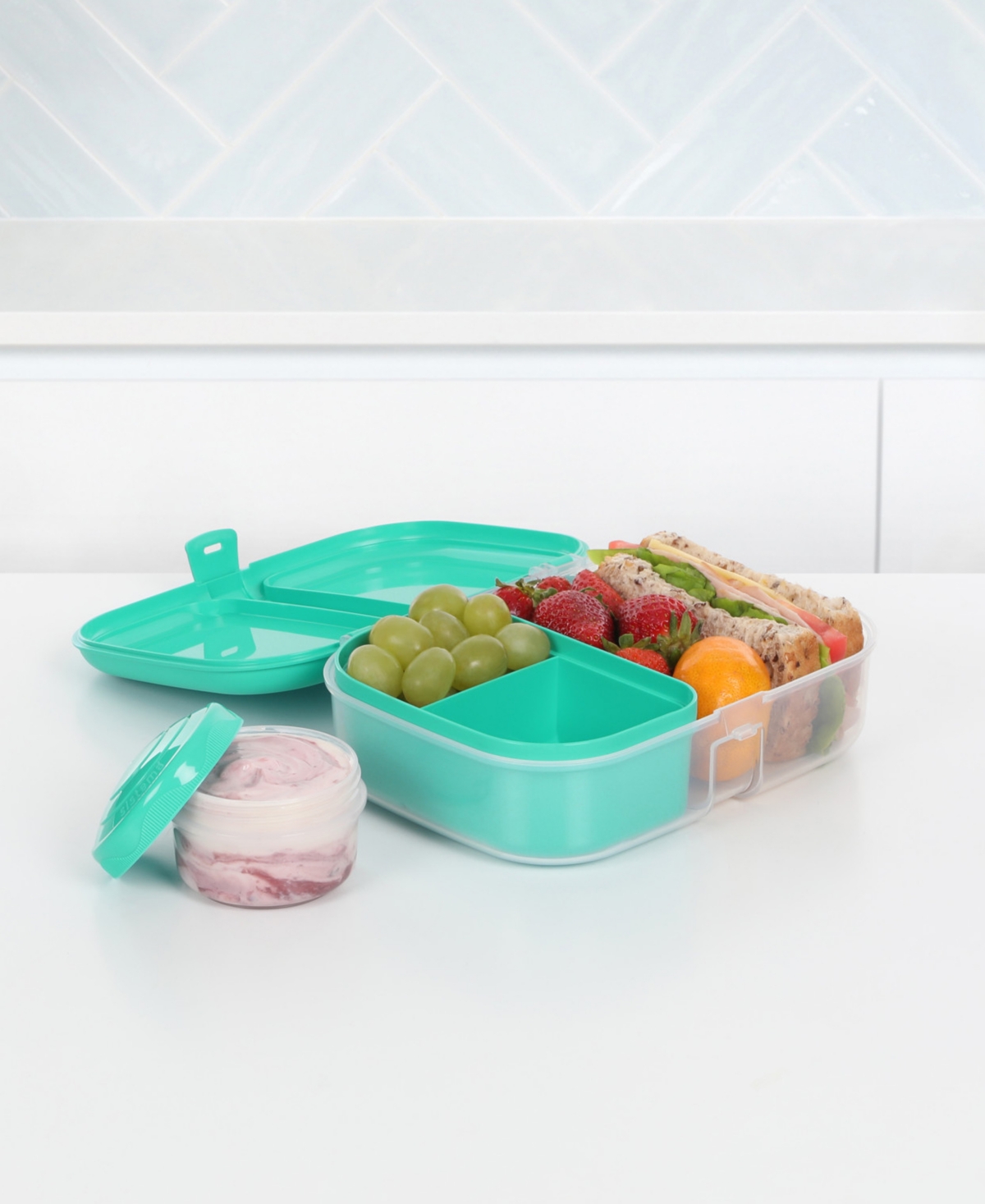 Sistema To Go Split Lunch Box Food Storage Container In Blue