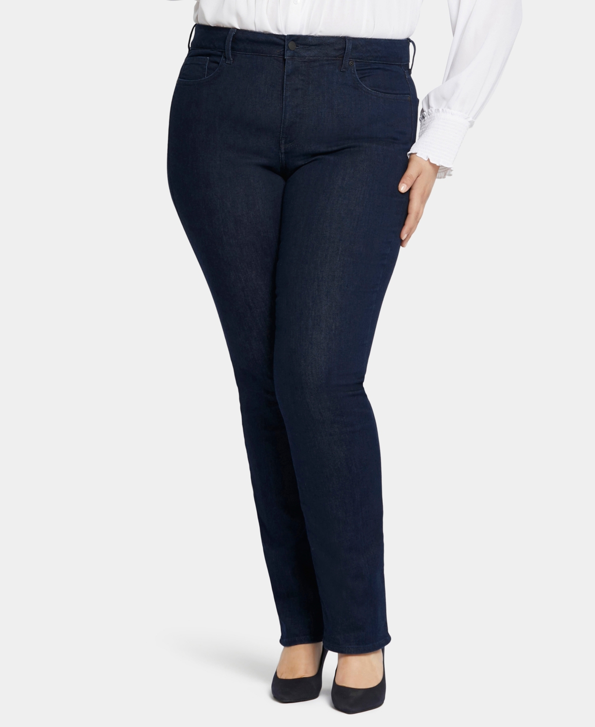 Shop Nydj Plus Size Marilyn Straight Jean In Rinse
