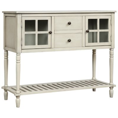 Streamdale Farmhouse Sideboard with Glass and Shelf