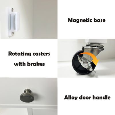 Kitchen Island Cart with Table Top and Rail