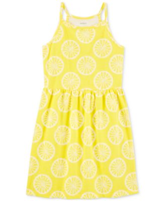Carter's - Little & Big Girls Lemon-Print Cotton Tank Dress
