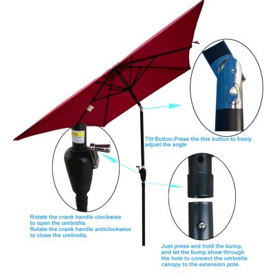 Streamdale 6x9ft Patio Umbrella with Tilt