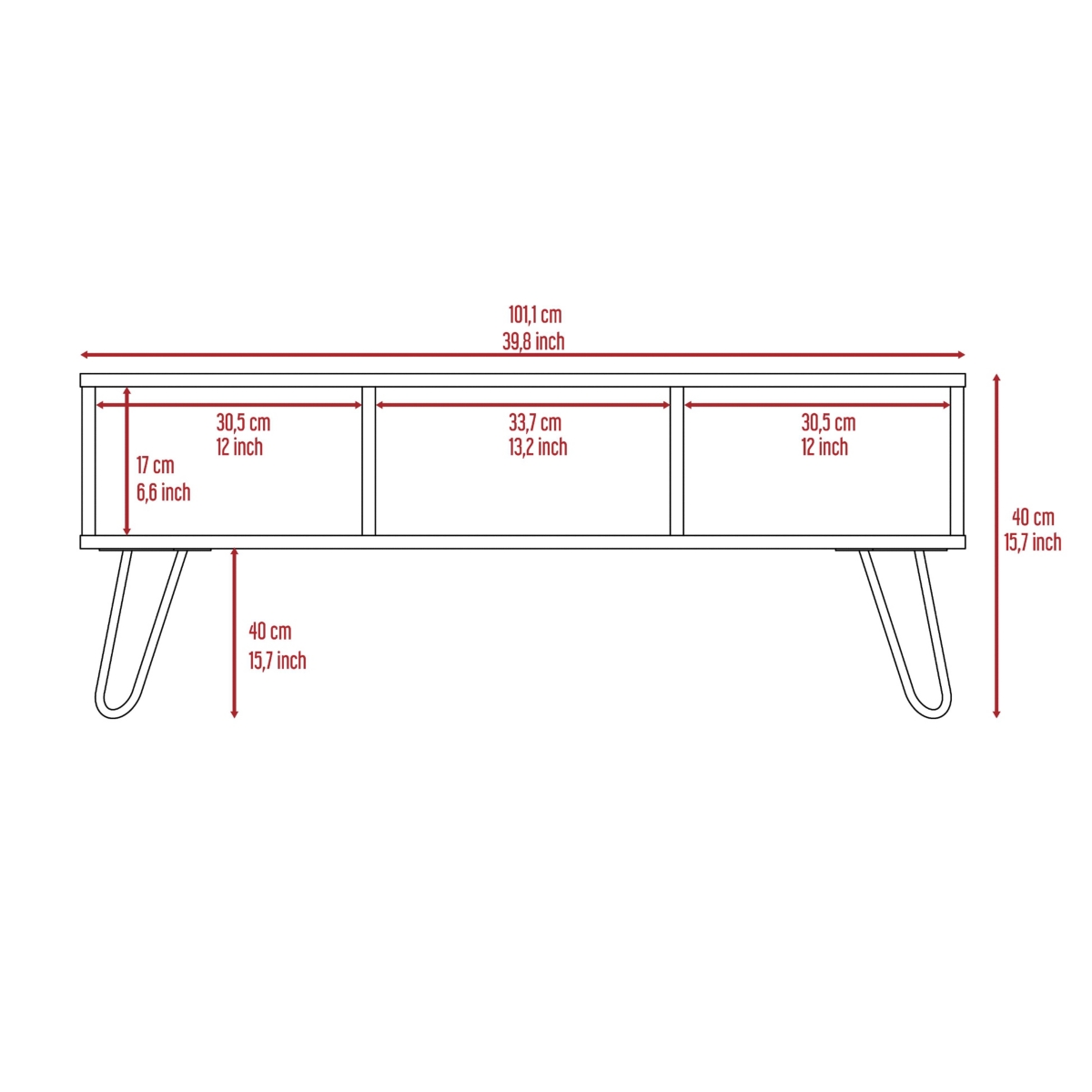Streamdale Furniture Newport Rectangle 2-Shelf Coffee Table