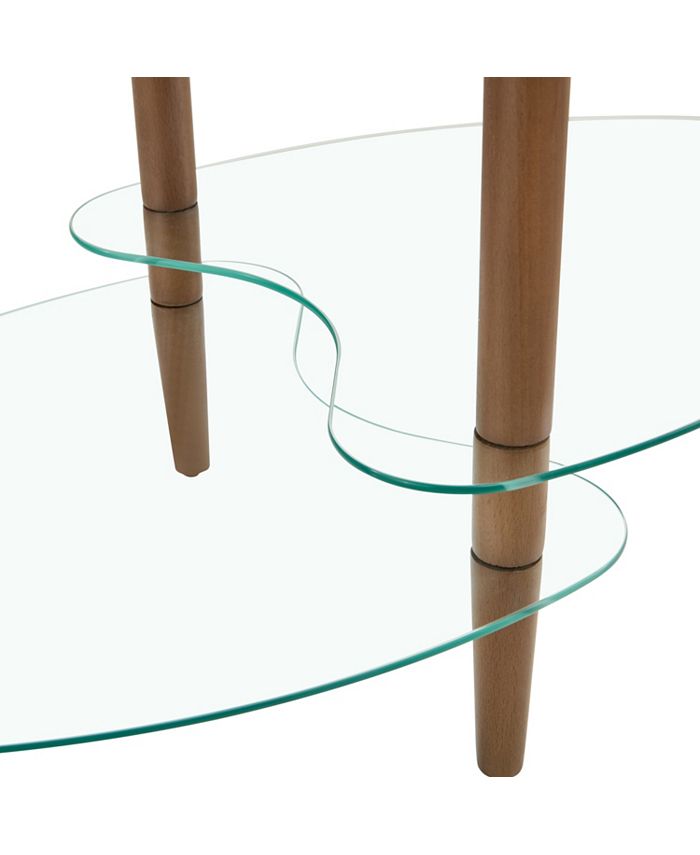 Simplie Fun Transparent Oval Glass Coffee Table, Modern Table In Living ...