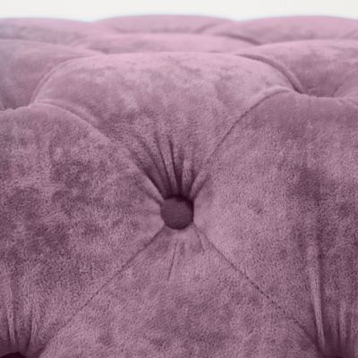  Modern Purple Velvet Ottoman, Small End Table, Footstool & Chair Set