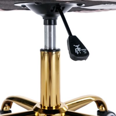 Velvet Home Office Chair with Wheels and Side Arms