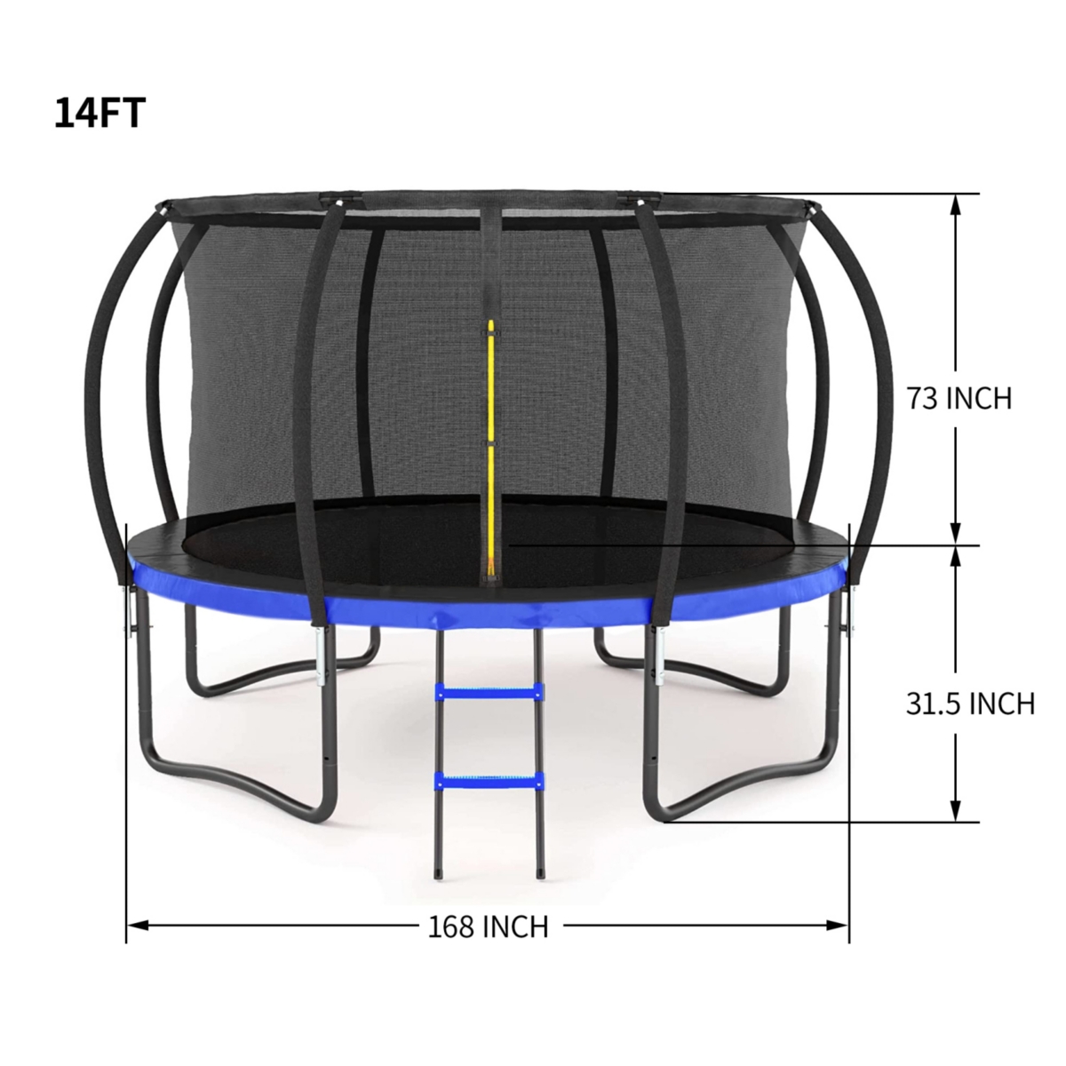 Streamdale Furniture Big Trampoline with Safety Enclosure & Accessories - Black+blue