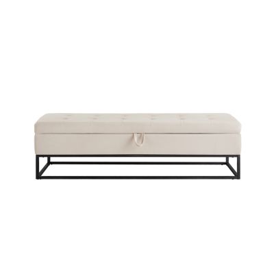 Streamdale 58.6" Bed Bench Metal Base With Storage Velvet