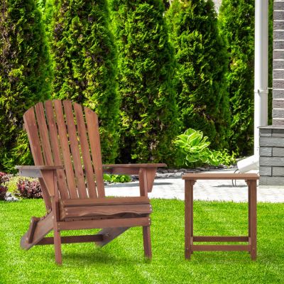 Streamdale Outdoor Folding Adirondack Chair Set - 2 Wood Lounge Chairs