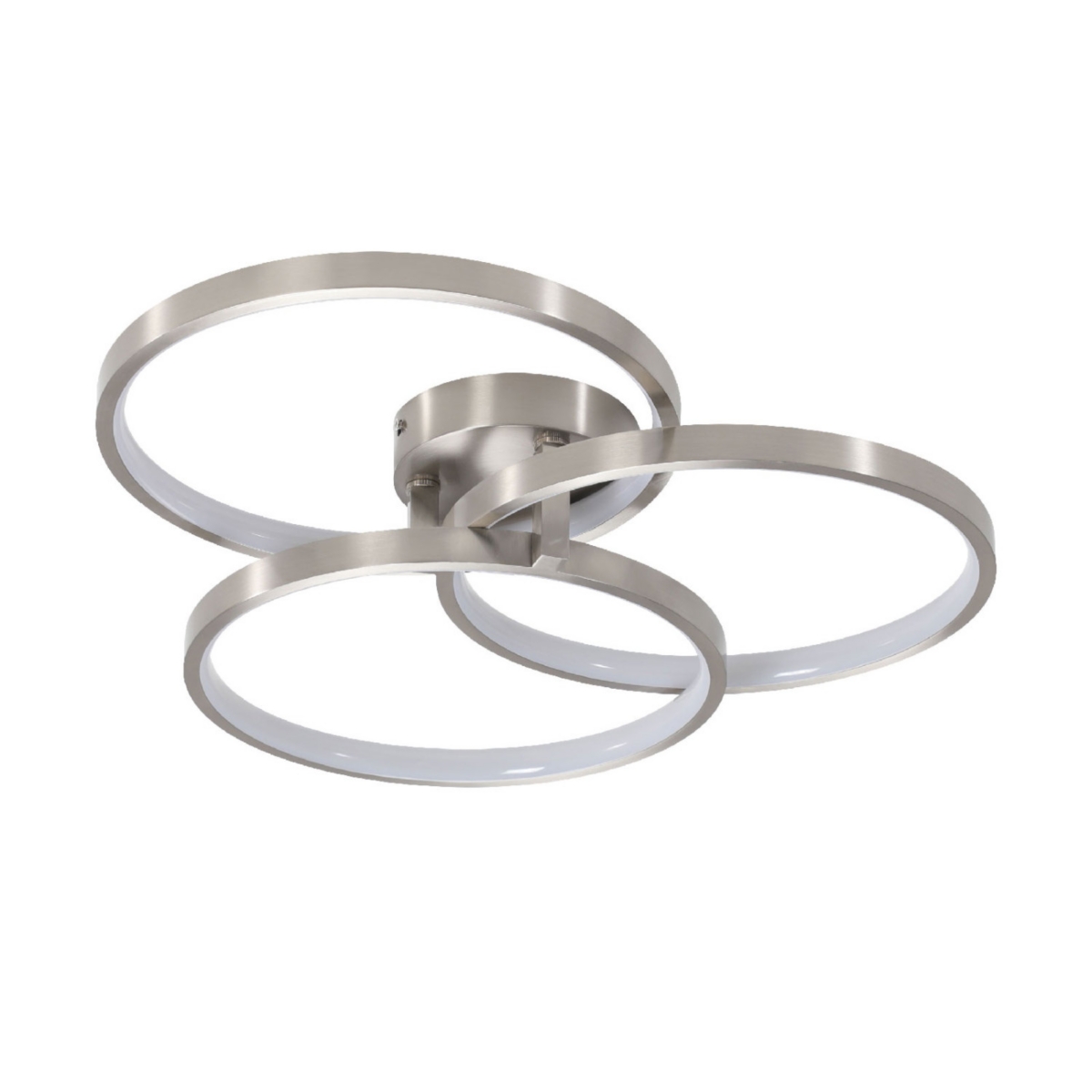 Streamdale Furniture Three Ring Design, Contemporary Semi-Flush Mount With Inner Ring Illumination Ceiling Lamp