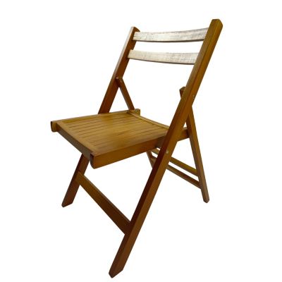 Folding Slatted Event Chair, Set of 4