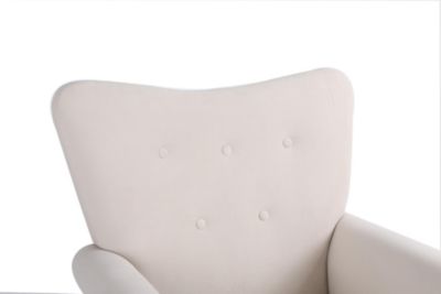  Modern Nursery Rocking Chair with High Back and Comfort Padded Seat