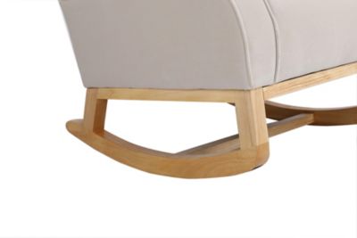  Modern Nursery Rocking Chair with High Back and Comfort Padded Seat