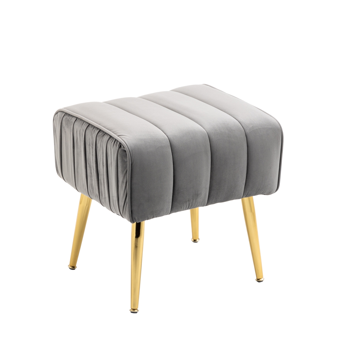 Streamdale Furniture Velvet Accent Chair With Ottoman, Modern Tufted Barrel Chair Ottoman Set For Living Room