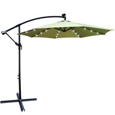 Streamdale 10' Solar LED Patio Umbrella, 8-Rib Waterproof Shade