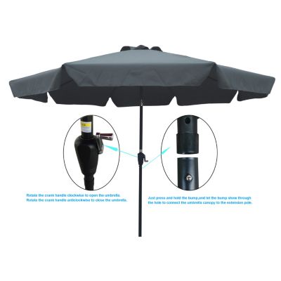 Streamdale 10' Patio Umbrella, 8 Ribs, Tilt & Crank, No Base