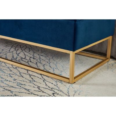 58.6" Bed Bench Metal Base with Storage Pink Velvet