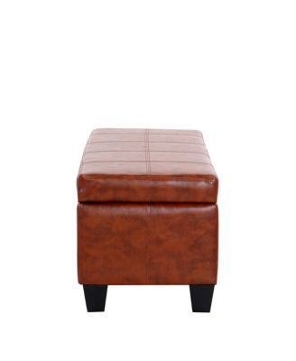 42" Storage Ottoman Faux Leather Bench for Living Room Bedroom