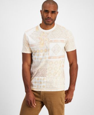 GUESS Men's Rio Short Sleeve Crewneck Patchwork Print T-Shirt - Macy's
