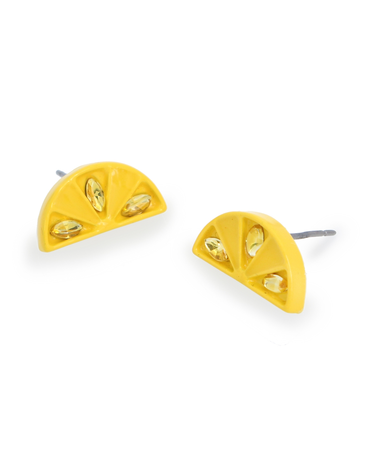 Shop Betsey Johnson Faux Stone Lemon Stud Earrings In Yellow