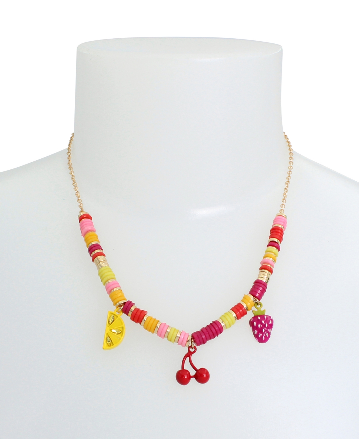 Shop Betsey Johnson Faux Stone Fruit Charm Bib Necklace In Multi -