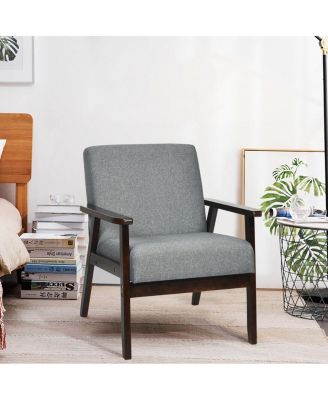 Mid-Century Retro Fabric Accent Armchair for Living Room