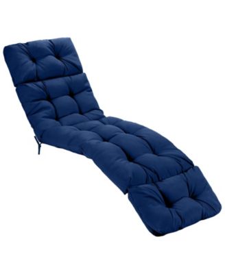 Outdoor Chaise Lounge Cushion with String Ties for Patio and Pool