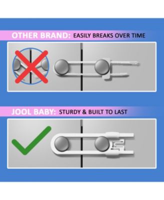 Toddler Sliding Cabinet Locks, U Shape, for Knobs, Handles, Doors - Baby Safety Set - 4 Pack