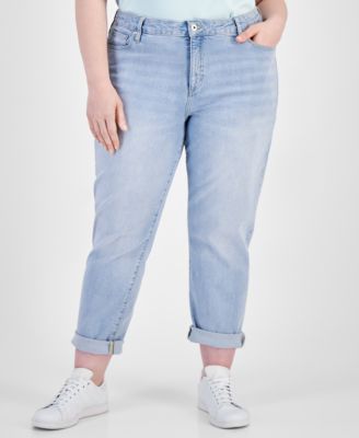 Style & Co - Plus Size Mid-Rise Girlfriend Jeans