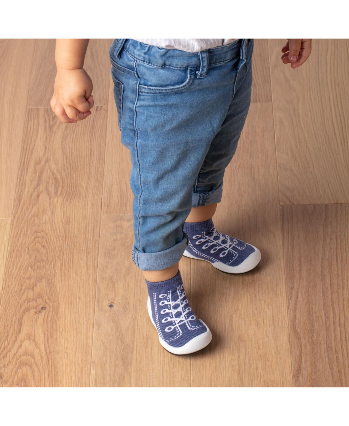 Детские кроссовки Komuello Infant Girl Boy First Walk Sock Shoes Sneakers - Denim Blue, цвет: Синий — фото 4