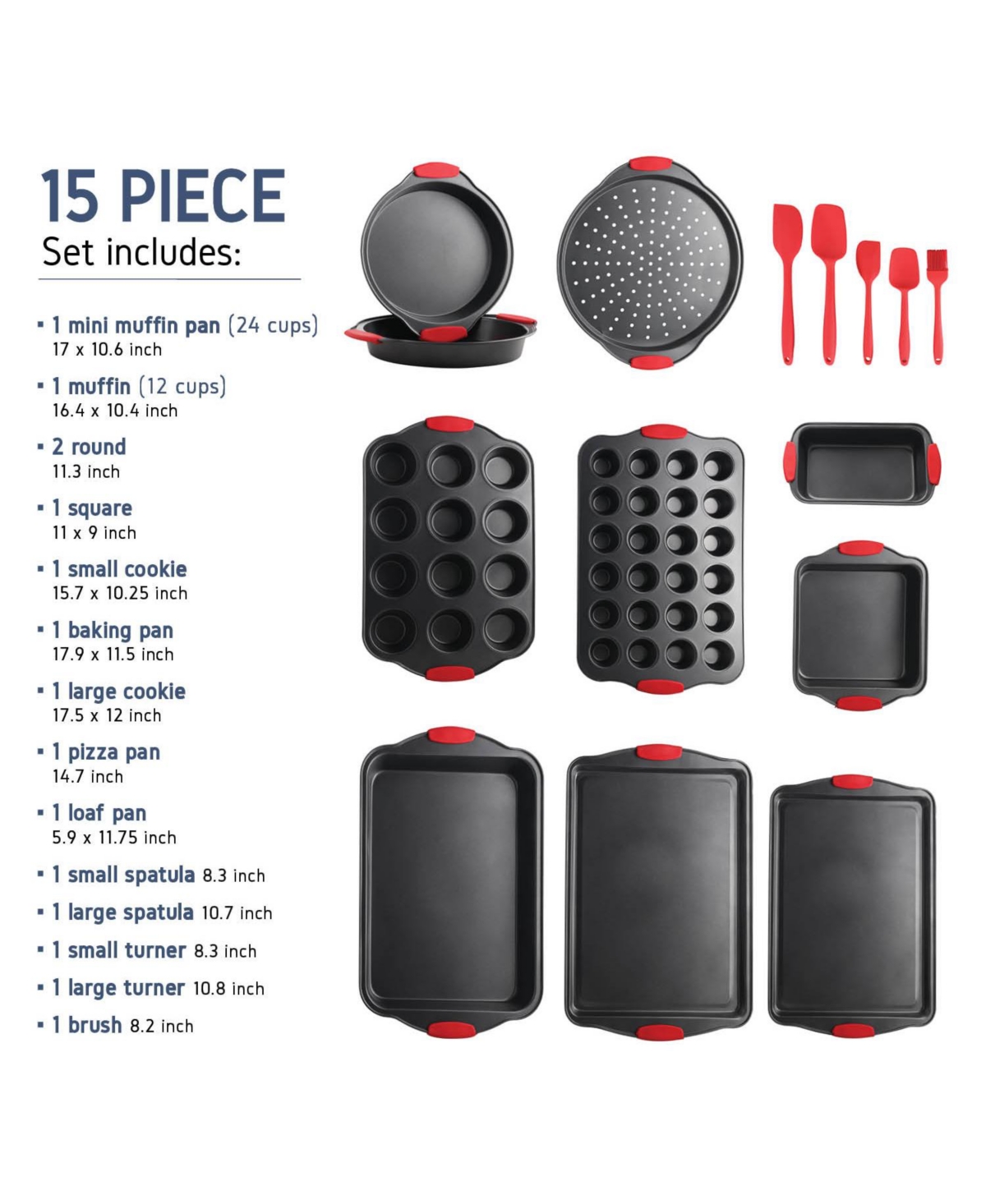 JoyTable 39 Piece Premium Nonstick Carbon Steel Complete Bakeware & Utensil Set
